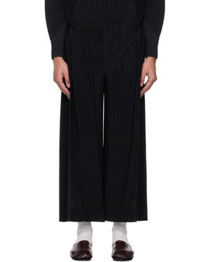 Homme Plissé Issey Miyake Pleats Bottoms Trousers - Black