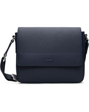 Lacoste Chantaco Leather Messenger Bag - Blue