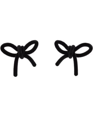 ShuShu/Tong Ssense Exclusive Yvmin Edition Velvet Bow Earrings - Black