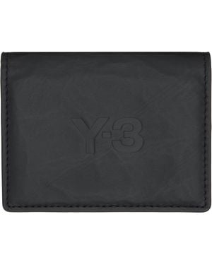Y-3 Logo Leather Card Holder - Black