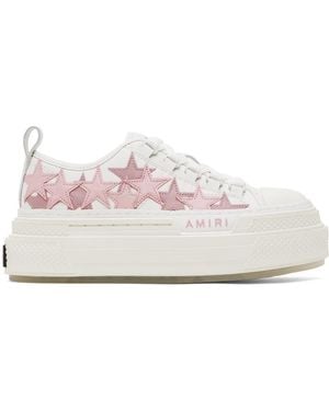 Amiri ホワイト＆ピンク Stars プラットフォーム スニーカー - マルチカラー