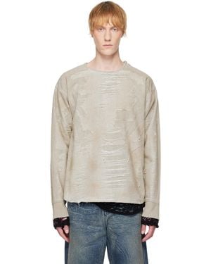 【DIESEL】D-Just-FSG1 オーガニックコットンセーター D-JUST-FSG1 Sweater in micro-distressed jacquard denim