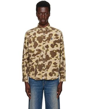 A Bathing Ape Khaki 1St Camo One Point Relaxed Fit Shirt - Metallic