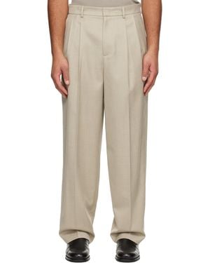 LE17SEPTEMBRE Two Tuck Wool Trousers - Natural
