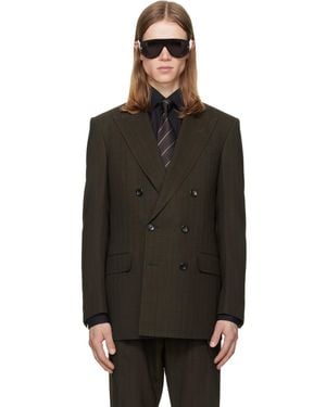 Tom Ford Light Fresco Stripe Blazer - Black