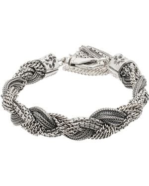 Emanuele Bicocchi シルバー Large Mixed Braided ブレスレット - メタリック