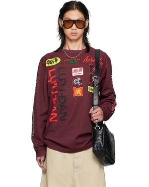 Lu'u Dan Burgundy Oversized Long Sleeve T-Shirt - Red