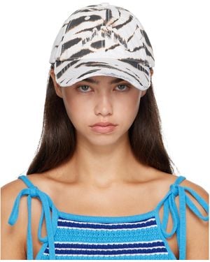 Ganni Off- & Washed Cotton Cap - Blue