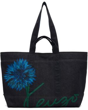 KENZO Paris Tulip' Large Tote - Blue