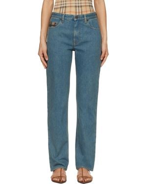 Burberry Mid-Rise Straight Jeans - Blue