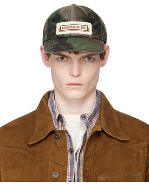 RRL Khaki Logo-Patch Camo Mesh Trucker Cap - Brown