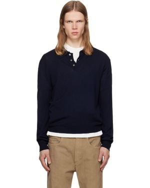 A.P.C. Riou Wool Polo - Blue
