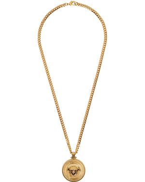 Versace Gold Medusa biggie Necklace - Black