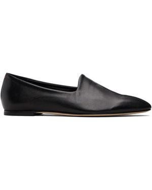 Aeyde Vanna Almond-Toe Loafers - Black