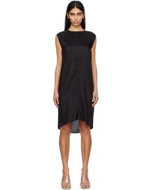 MM6 by Maison Margiela Light Silk Shift Midi Dress - Black