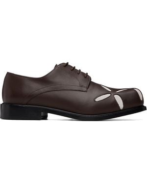 STEFAN COOKE Slashed Square Toe Derbys - Brown