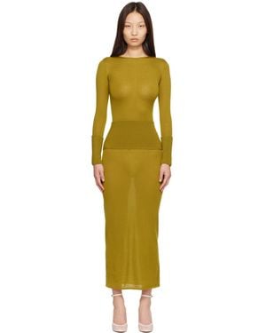 Alaïa Merino Bodycon Maxi Dress - Yellow