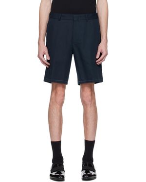 Brioni Cotton Gabardine Shorts - Blue