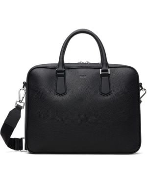 BOSS Leather Emed-Logo Document Briefcase - Black