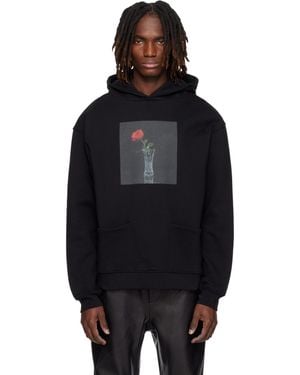 Ernest W. Baker Rose Print Hoodie - Black