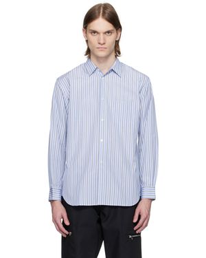 Comme des Garçons ブルー ヤーンダイ コットンポプリン ストライプ シャツ - マルチカラー