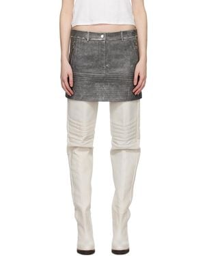 Wynn Hamlyn Zip Leather Miniskirt - Black