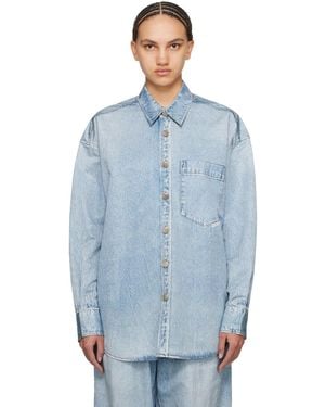 Alexander Wang ブルー デニムプリント シャツ
