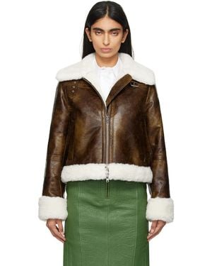 Stand Studio Off- Lorelle Faux-Shearling Jacket - Green