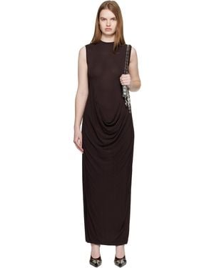 Jean Paul Gaultier Double Layer Draped Maxi Dress - Black