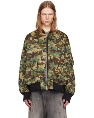 MASTERMIND WORLD Khaki Jersey Camo Bomber Jacket - Black