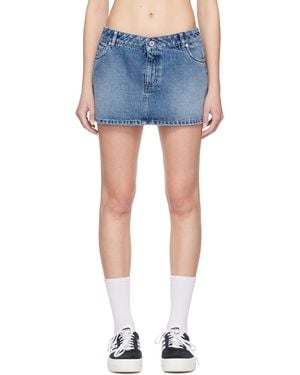 Halfboy Zip-fly Denim Miniskirt - Blue