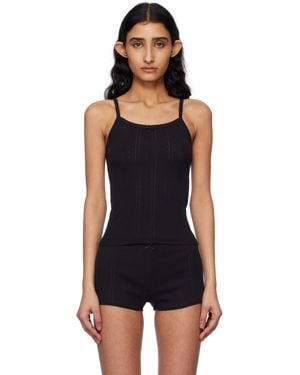 Cou Cou 'The Picot Regular' Tank Top - Black