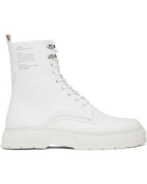 Viron Bottes 1992 Blanches En Cuir Synthétique Appleskin