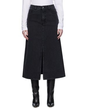A.P.C. Georgia Denim Midi Skirt - Black