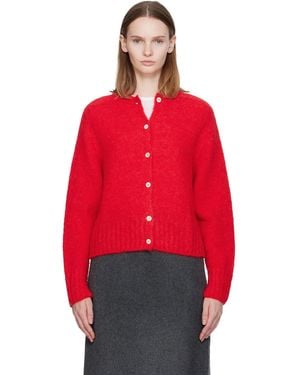 NOTHING WRITTEN Alpaca Knit Cardigan - Red