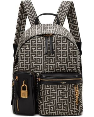 Balmain Pulse Monogram Jacquard Backpack - Black