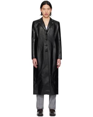 Coperni Button Faux-Leather Coat - Black