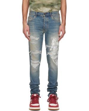Amiri Eagle Repair Skinny Jeans - Blue