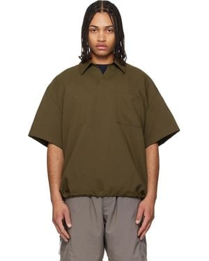 WOOYOUNGMI Khaki Twill Patch Pocket Polo - Green