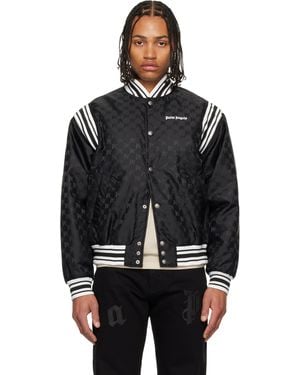 Palm Angels Monogram Jacquard Bomber Jacket - Black