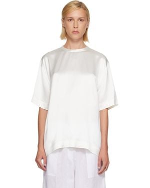 TOTEME Off- Satin T-Shirt - White
