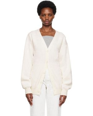 VTMNTS Barcode Cardigan - White