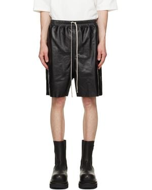 Rick Owens Tower Boxers Leather Shorts - Black