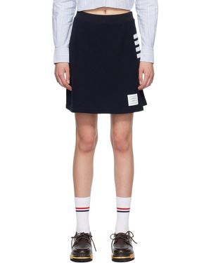Thom Browne Pique Label Appliqué 4-Bar Mini Skirt - Blue