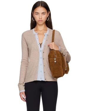 Acne Studios Cardigan Étagé Et Bleu En Soie Et Laine - Marron