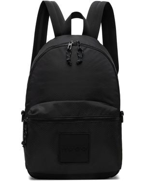 HUGO ブラック リップストップ バックパック