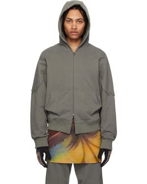 Kiko Kostadinov Fox Racing Edition Fox Sherpa Zip Fleece Hoodie - Grey