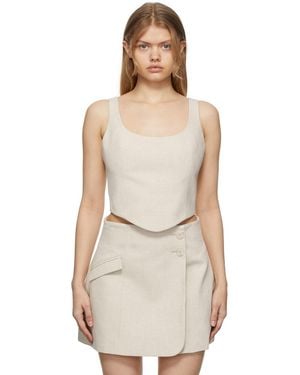 Anna Quan Beige Maya Coset Tank Top - Multicolour