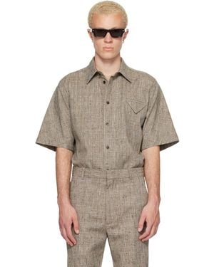 Bottega Veneta Taupe Fleck Viscose Shirt - Grey