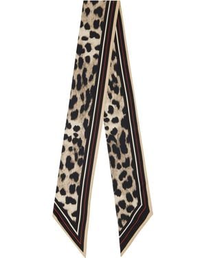 Givenchy Silk Leopard Print Scarf - Black